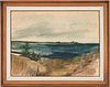 Watercolor Coastal Landscape Painting, Signed Carl '65
