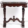 Small Victorian Carved Marble-Top Console Table