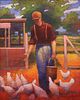 Gary Ernest Smith - Man Feeding Chickens