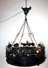 Grand scale Frontier Ironworks (attributed) iron ring chandelier