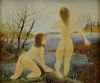 LAVARENNE, Pierre. Oil on Canvas. Nude Bathers.