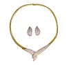 18k Fred Paris Necklace Earrings Diamond Set