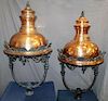 Pair of French copper and iron street light heads