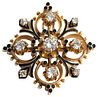 Victorian 14k Gold and Diamond Pin Brooch