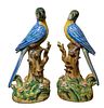 Pair Vintage Chinese Export Parrots 