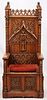 CARVED WALNUT PALACE THRONE CHAIR