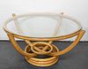 PAUL FRANKL STYLE RATTAN COFFEE TABLE