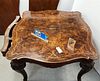 CONTINENTAL INLAID WALNUT EXTENSION TABLE 31-1/2"H X 48"SQ W/2 27"LEAVES