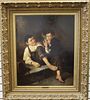 J M Colvin (19th C.) Oil/Canvas, Two Boys Smoking