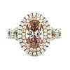 GIA 1.21 CT Fancy Pinkish-Brown Diamond Halo Ring