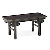 CHINESE BLACK PAINTED LOW TABLE 黑漆條案