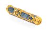 A George II Gold Mounted Agate Needle Case and Spy Glass, Circa 1760,, the mounts depicting baskets of flowers and solomonic col