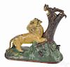 Cast iron Lion and Two Monkeys mechanical bank, manufactured by Kyser & Rex.