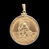 HUDSON TOOL & DIE CO. 14K YELLOW GOLD APOLLO 11 COMMEMORATIVE MEDAL IN PENDANT SETTING