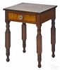 New York walnut and tiger maple one-drawer stand, 19th c., 26 1/2'' h., 19 3/4'' w.