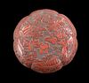 Large Chinese Carved Cinnabar Covered Box, Ming D.