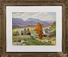 Arthur Lingquist (American 1889-1975), watercolor landscape, signed lower right, 18'' x 24''.