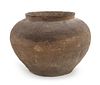 * A Pottery Vessel Height 5 1/4 x diameter 7 3/4 inches.