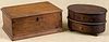 Two walnut dresser boxes, 19th c., 3 3/4'' h., 8'' w. and 3 3/4'' h., 6'' w.