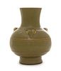 A Teadust Glaze Porcelain Vase Height 7 1/8 inches.