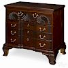 Cabinet made mahogany Newport block front chest of drawers, 20th c., with shell carving, 33'' h.