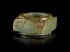 An Archaistic Green Jade Cong Length 2 inches.