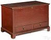 Pennsylvania painted poplar blanket chest, ca. 1810, with two drawers over bracket feet