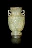 A Celadon Jade Vase Height 4 1/2 inches.