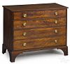 New England Federal cherry chest of drawers, ca. 1810, the top with diamond floral inlay, 34'' h.