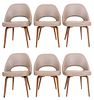Saarinen Knoll Series 71 Wood Legged Chairs, 6
