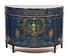 A Neoclassical Style Demilune Commode Height 36 1/2 x width 48 x depth 21 inches.