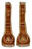 A Pair of Italian Embroidered Velvet Papal Vestments Length 46 inches.