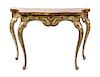A Venetian Painted Console Table Height 31 1/2 x width 47 x depth 21 3/4 inches.