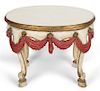 An Italian Painted and Parcel Gilt Side Table Height 17 1/2 x width 23 x depth 17 1/2 inches.
