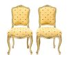 A Pair of Louis XV Style Painted Diminutive Side Chairs Height 30 inches.