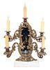 A Louis XV Style Gilt Bronze Five-Light Candelabrum Height 17 1/4 inches.