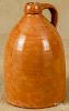 Mid-Atlantic redware jug, 19th c., 12'' h.