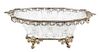 A French Gilt Metal Mounted Crystal Bowl Height 5 1/4 x width 15 1/4 x depth 9 inches.