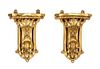 A Pair of Louis XVI Style Gilt Wood Wall Brackets Height 10 3/4 inches.