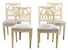 Four Louis XVI Style Painted Side Chairs Height 34 inches.