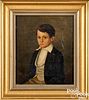 Oil on canvas portrait of a boy, mid 19th c.