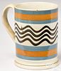 Mocha wavy line mug, 19th c.
