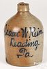 Pennsylvania stoneware script jug, 19th c.