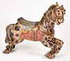 Small carved and painted carousel horse