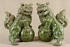 Pair of contemporary Chinese foo lion statues, 20th c., 16 1/2'' h.
