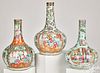 Three Chinese export porcelain water bottles