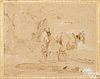Thomas Gainsborough, chalk and gouache of a horse