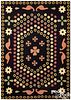 Large felt appliqué penny rug bedspread, ca. 1900