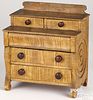 New England painted pine doll chest of drawers