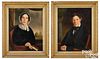 Pair of American oil on canvas portraits, 19th c.